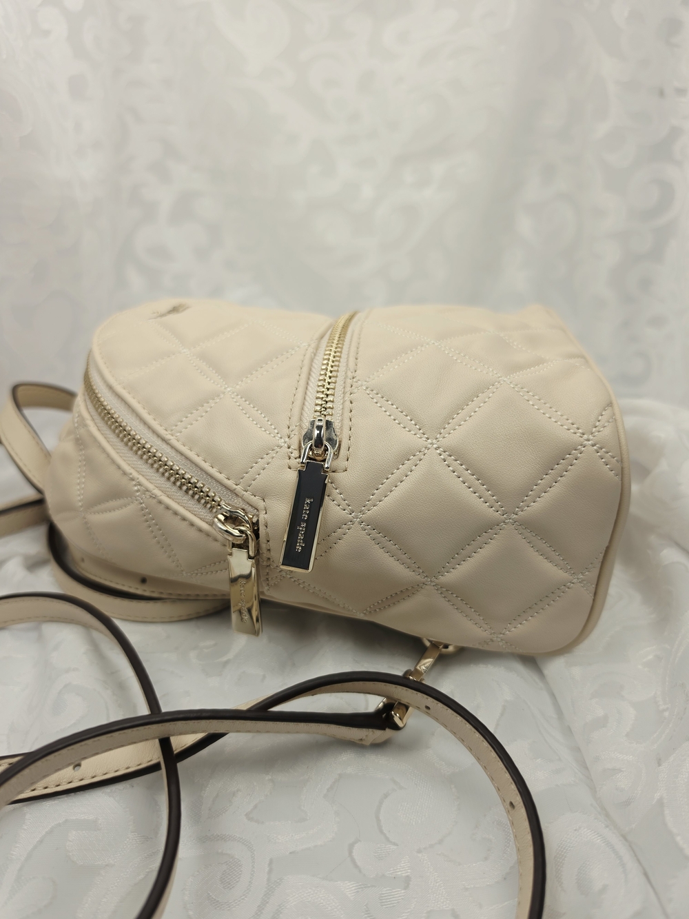 kate spade New York Quilted Cream Mini Backpack - Picture 3 of 10
